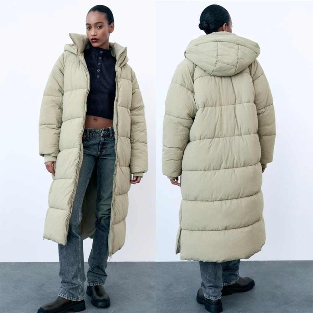 NEW ZARA water and wind protection puffer anorak 3427 size XS - Picture 2 of 3
